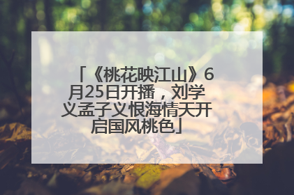 《桃花映江山》6月25日开播，刘学义孟子义恨海情天开启国风桃色