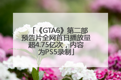 《GTA6》第二部预告片全网首日播放量超4.75亿次，内容为PS5录制