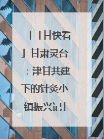 「甘快看」甘肃灵台：津甘共建下的针灸小镇振兴记