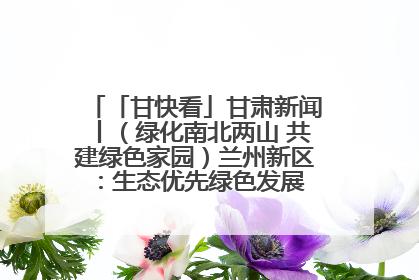 「甘快看」甘肃新闻丨(绿化南北两山 共建绿色家园)兰州新区:生态优先绿色发展 打造生态环保示范区