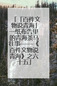 「百件文物说青海」一纸布告里的青海茶马往事——《百件文物说青海》之六十五
