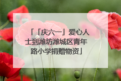 「庆六一」爱心人士到潍坊潍城区青年路小学捐赠物资