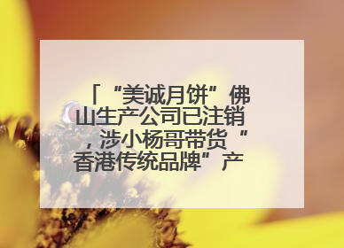 “美诚月饼”佛山生产公司已注销，涉小杨哥带货“香港传统品牌”产地争议事件