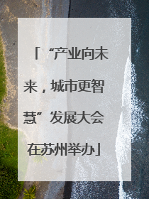 “产业向未来，城市更智慧”发展大会在苏州举办
