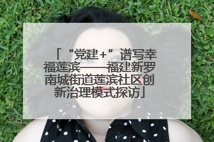 “党建+”谱写幸福莲滨——福建新罗南城街道莲滨社区创新治理模式探访