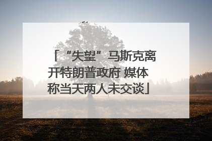 “失望”马斯克离开特朗普政府 媒体称当天两人未交谈