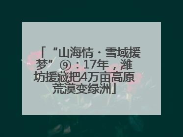 “山海情・雪域援梦”⑨：17年，潍坊援藏把4万亩高原荒漠变绿洲