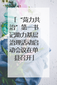 “菏力共治”第一书记助力基层治理活动启动会议在单县召开