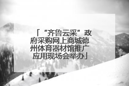 “齐鲁云采”政府采购网上商城德州体育器材馆推广应用现场会举办