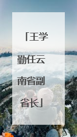 王学勤任云南省副省长