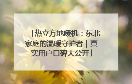 热立方地暖机：东北家庭的温暖守护者｜真实用户口碑大公开