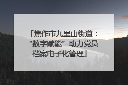 焦作市九里山街道：“数字赋能”助力党员档案电子化管理