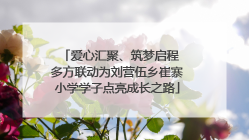 爱心汇聚、筑梦启程 多方联动为刘营伍乡崔寨小学学子点亮成长之路