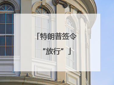 特朗普签令“放行”