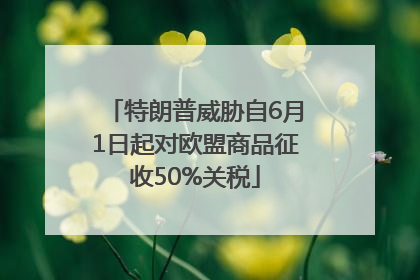 特朗普威胁自6月1日起对欧盟商品征收50%关税
