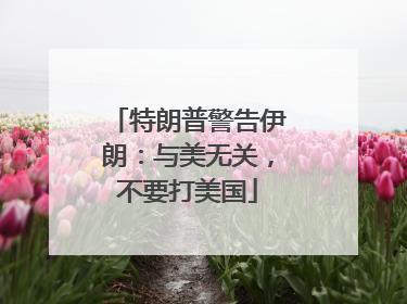 特朗普警告伊朗：与美无关，不要打美国