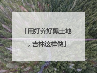 用好养好黑土地，吉林这样做