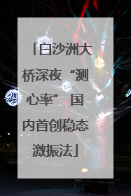 白沙洲大桥深夜“测心率” 国内首创稳态激振法