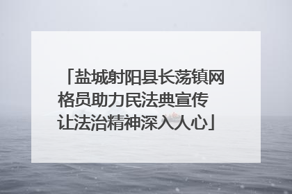 盐城射阳县长荡镇网格员助力民法典宣传 让法治精神深入人心