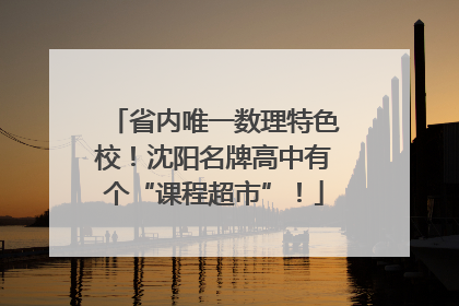 省内唯一数理特色校！沈阳名牌高中有个“课程超市”！