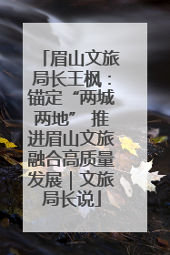 眉山文旅局长王枫：锚定“两城两地” 推进眉山文旅融合高质量发展｜文旅局长说