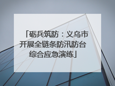 砺兵筑防：义乌市开展全链条防汛防台综合应急演练