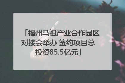 福州马祖产业合作园区对接会举办 签约项目总投资85.5亿元