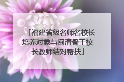 福建省级名师名校长培养对象与闽清骨干校长教师结对帮扶