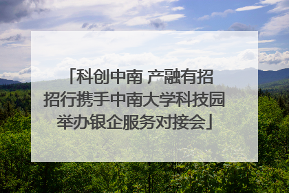科创中南 产融有招 招行携手中南大学科技园举办银企服务对接会