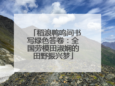 稻浪鸭鸣间书写绿色答卷：全国劳模田淑娴的田野振兴梦