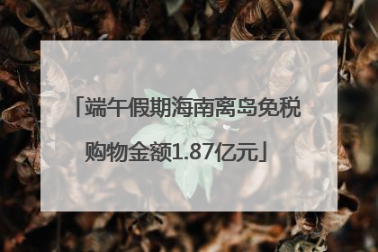 端午假期海南离岛免税购物金额1.87亿元