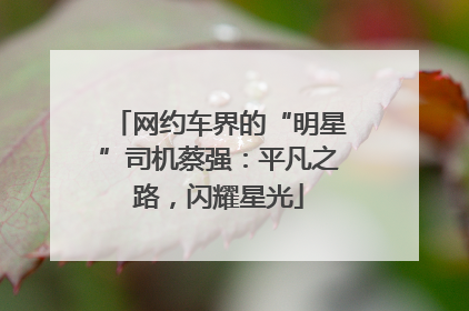 网约车界的“明星”司机蔡强：平凡之路，闪耀星光