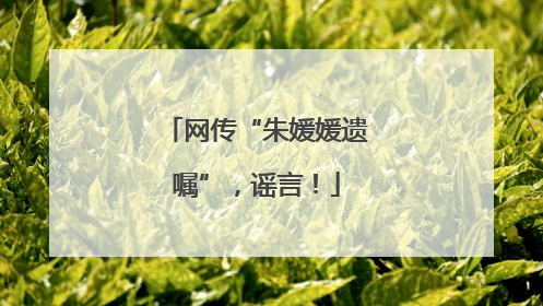 网传“朱媛媛遗嘱”，谣言！