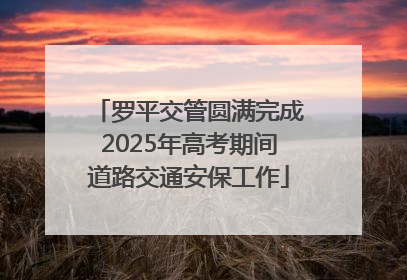 罗平交管圆满完成2025年高考期间道路交通安保工作