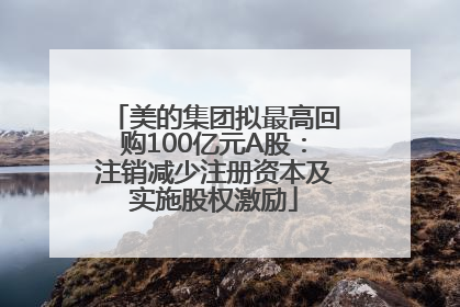 美的集团拟最高回购100亿元A股：注销减少注册资本及实施股权激励