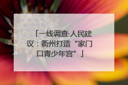 一线调查·人民建议：衢州打造“家门口青少年宫”