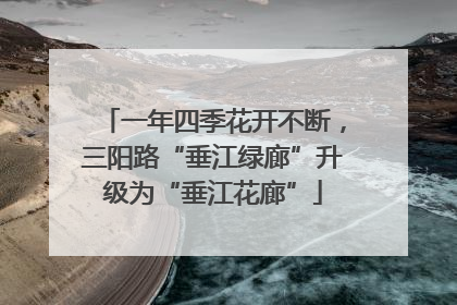 一年四季花开不断，三阳路“垂江绿廊”升级为“垂江花廊”