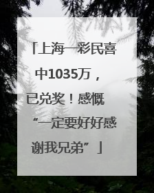 上海一彩民喜中1035万，已兑奖！感慨 “一定要好好感谢我兄弟”