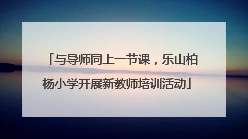 与导师同上一节课，乐山柏杨小学开展新教师培训活动
