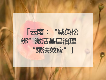 云南：“减负松绑”激活基层治理“乘法效应”
