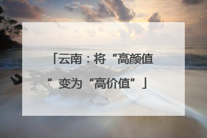 云南：将“高颜值”变为“高价值”