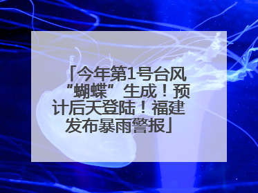 今年第1号台风“蝴蝶”生成！预计后天登陆！福建发布暴雨警报