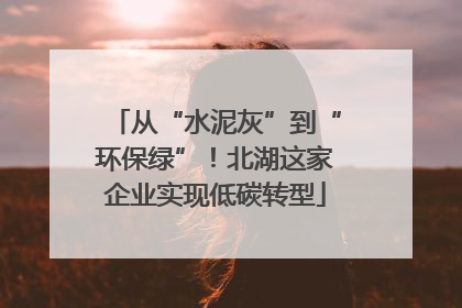 从“水泥灰”到“环保绿”！北湖这家企业实现低碳转型