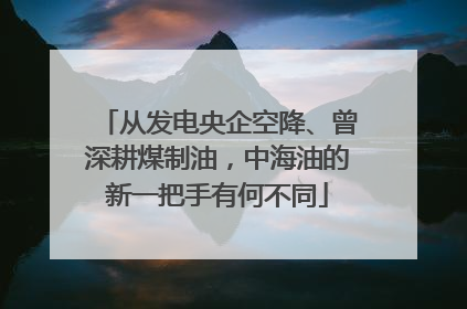 从发电央企空降、曾深耕煤制油，中海油的新一把手有何不同