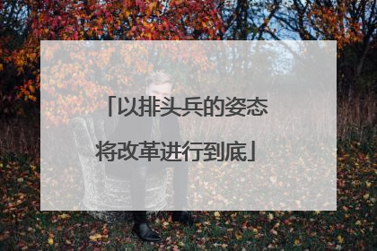 以排头兵的姿态将改革进行到底