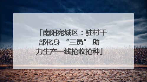 南阳宛城区：驻村干部化身 “三员” 助力生产一线抢收抢种