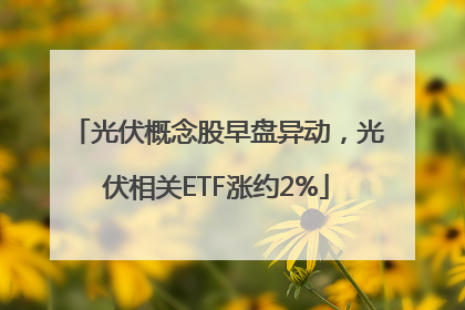 光伏概念股早盘异动，光伏相关ETF涨约2%