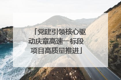党建引领核心驱动庆章高速一标段项目高质量推进