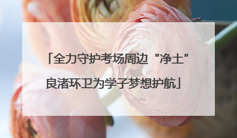 全力守护考场周边“净土” 良渚环卫为学子梦想护航