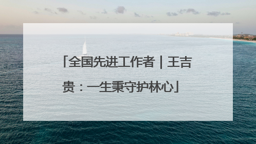 全国先进工作者｜王吉贵：一生秉守护林心